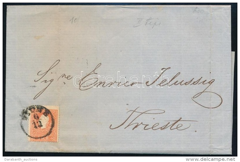 1859 5kr Lev&eacute;len ,,FIUME' - Trieste - Andere & Zonder Classificatie