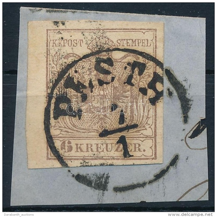 1850 6kr (lemezhib&aacute;s ,,6') ,,PESTH' - Andere & Zonder Classificatie