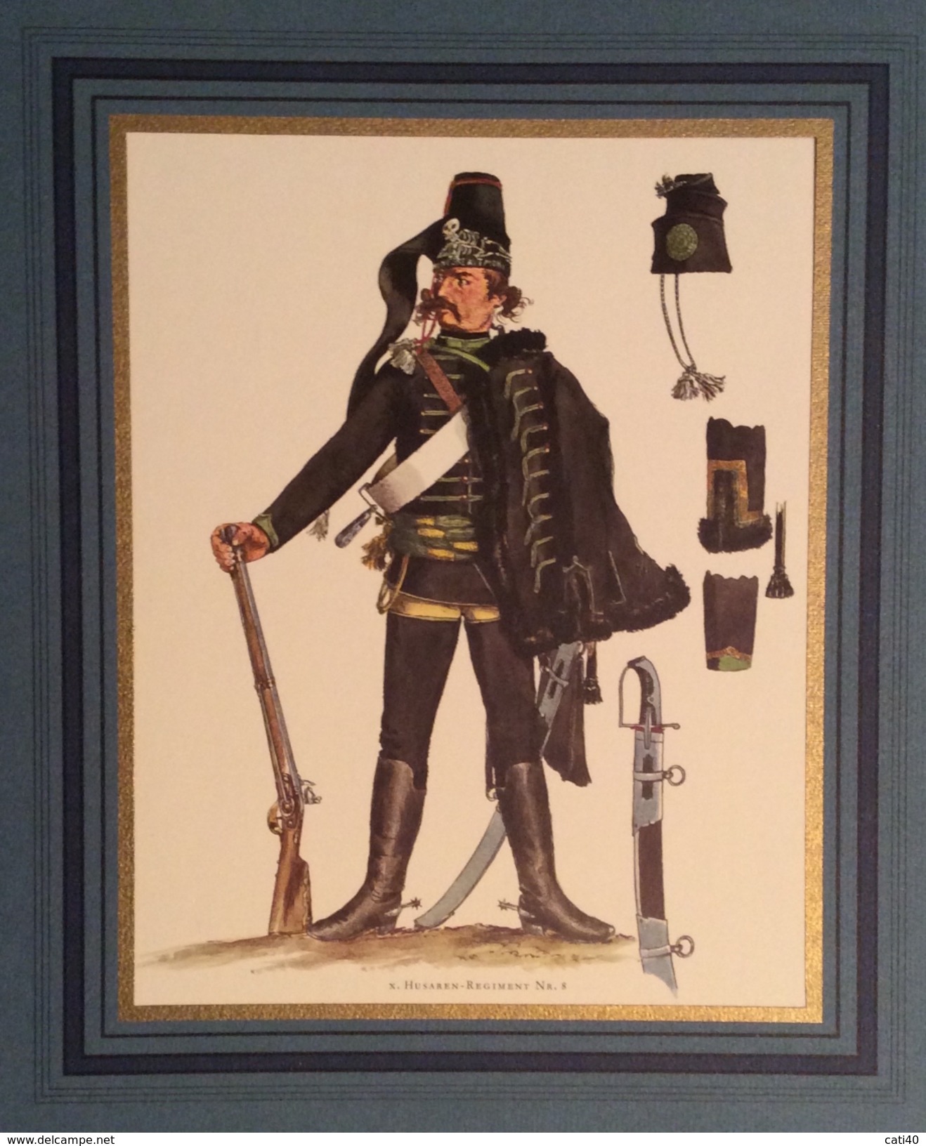 GERMANIA UNIFORMI MILITARI ED ARMI    HUSAREN - REGIMENT ADOLPH MENZEL SOLDATENBILDER   STAMPA 25x30 - Manifesti