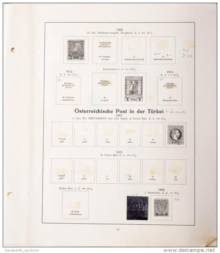 Ausztria &eacute;s Bosznia 1879-1918 SAFE ElÅ‘nyomott, Falcemntes Albumlapok Mapp&aacute;ban - Andere & Zonder Classificatie