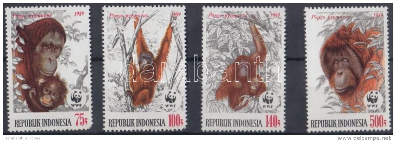 ** 1989 WWF Borne&oacute;i Or&aacute;ngut&aacute;n Sor Mi 1291-1294 + 4 CM + 4 FDC-n - Andere & Zonder Classificatie