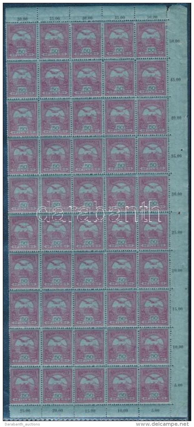 ** 1913 Turul 50f 125 Db B&eacute;lyeg &iacute;vdarabokban (25.000) - Other & Unclassified