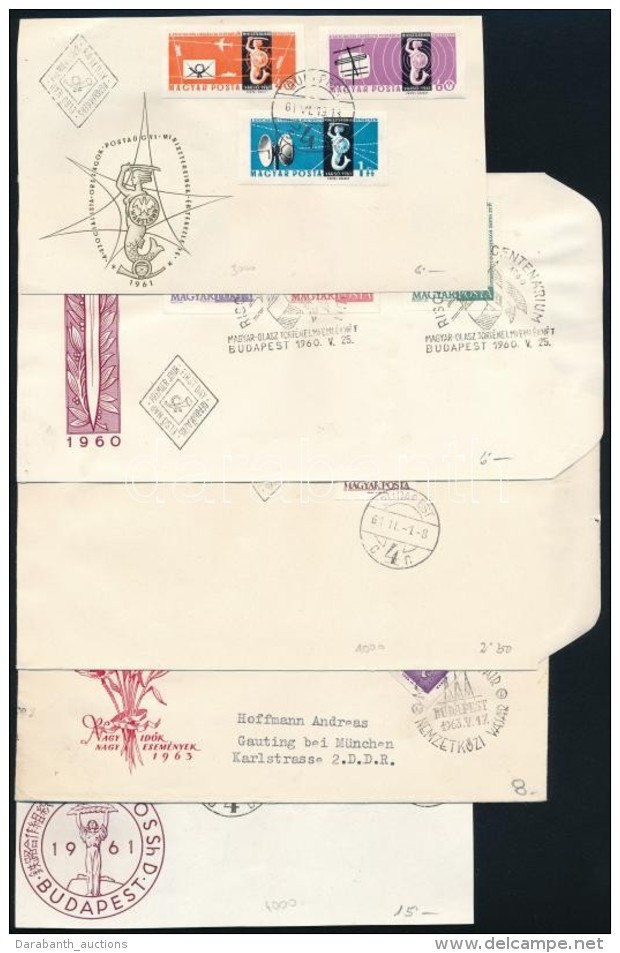 1960-1961 5 Klf FDC, K&ouml;zte 2 Db ElÅ‘lap V&aacute;gott B&eacute;lyegekkel - Other & Unclassified