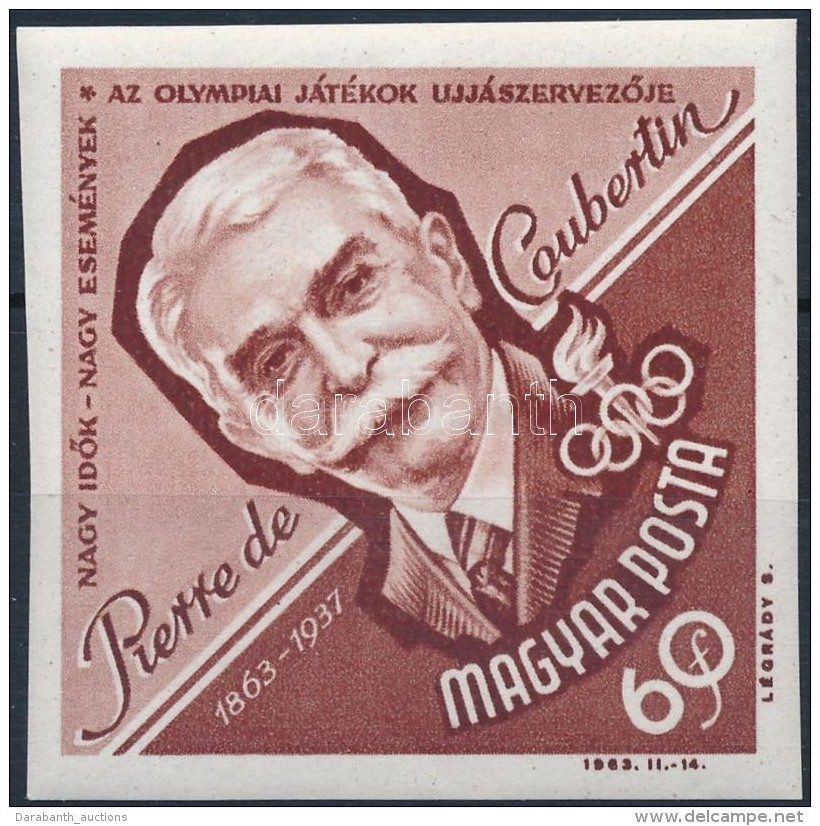 ** 1953 Esem&eacute;nyek - Perre De Coubertin V&aacute;gott B&eacute;lyeg (2.000) - Other & Unclassified