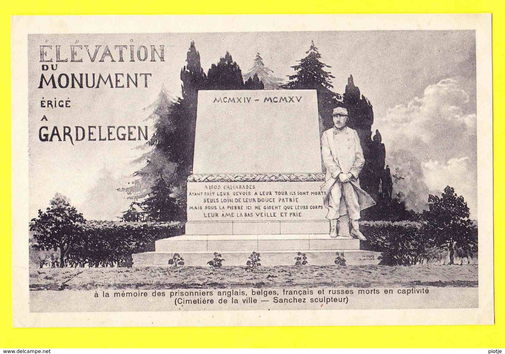 * Gardelegen (Saksen Anhalt - Germany - Deutschland) * (E. Brockhaus) Monument érigé à Gardelegen, Soldat, Rare - Gardelegen