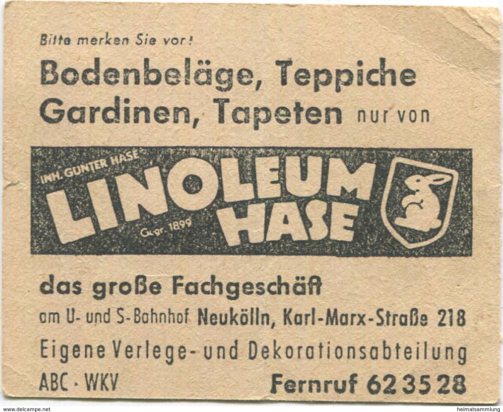 Deutschland - Berlin - BVG - BVG Sammelkarte Autobus / Obus - 4 Fahrten Ohne Umsteigeberechtigung 1957 - Rückseitig Werb - Europa