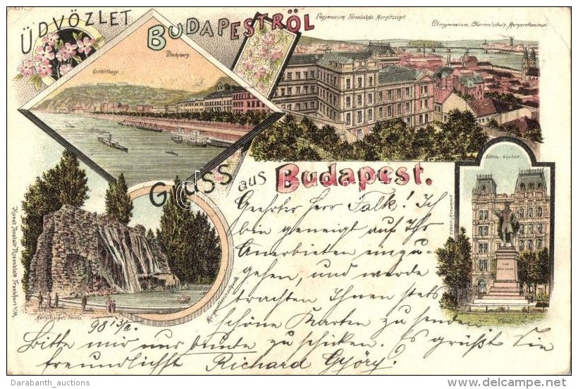 T2/T3 1898 Budapest, Gell&eacute;rthegy, FÅ‘re&aacute;liskola, Margitszigeti Forr&aacute;s. Kunstanstalt Rosenblatt... - Sin Clasificación