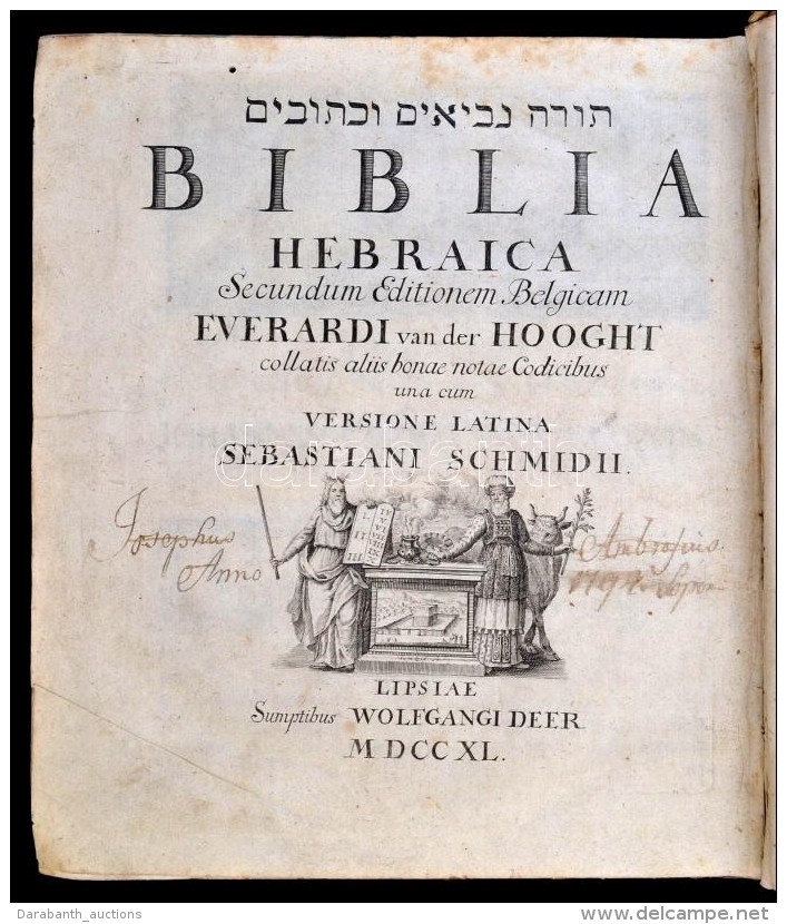 Biblia Hebraica Secundum Editionem Belgicam. Everardi Van Der Hooght Collatis Aliis Bonae Notae Codicibus Una Cum... - Sin Clasificación