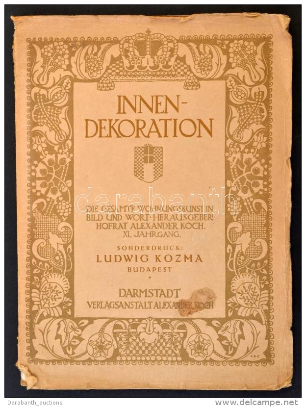 Innen-Dekoration. XL. Jahrgang. Sonderdruck: Ludwig Kozma, Budapest.
Darmstadt, 1929. Dr. Alexander Koch. (40)p.... - Non Classés