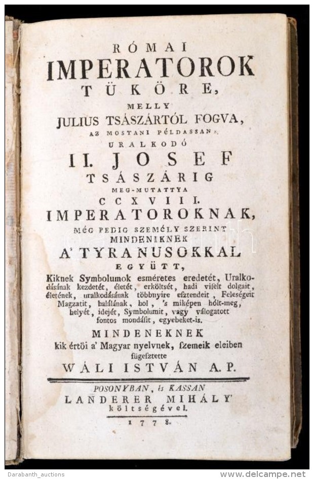 W&aacute;li Istv&aacute;n: R&oacute;mai Imperatorok T&uuml;k&ouml;re, Melly Julius Ts&aacute;sz&aacute;rt&oacute;l... - Sin Clasificación