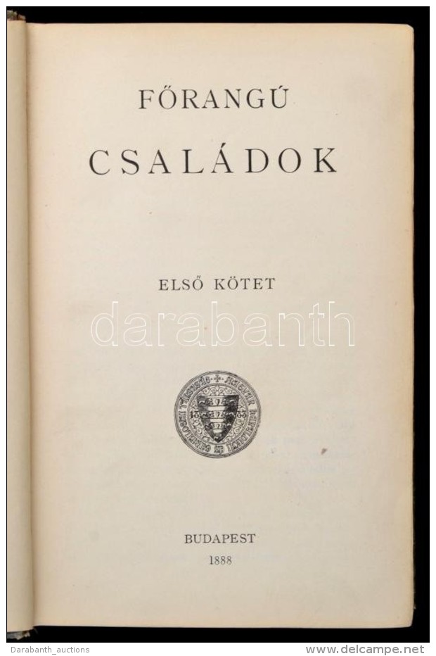 Magyar Nemzets&eacute;gi Zsebk&ouml;nyv I. K&ouml;tet: FÅ‘rang&uacute; Csal&aacute;dok I. R&eacute;sz. Bp., 1888,... - Sin Clasificación