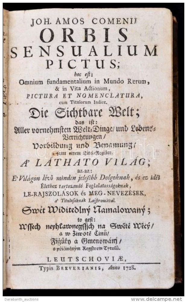 Johannes Amos Comenius (1592-1670): Orbis Sensualium Pictus; Hoc Est: Omnium Fundamentalium In Mundo Rerum, &amp;... - Non Classés