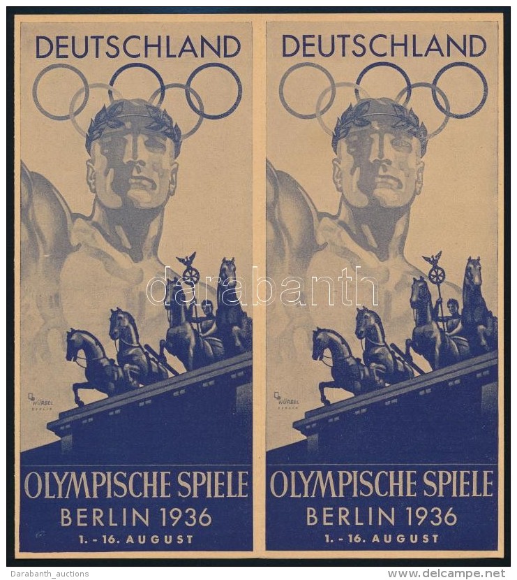 1936 A Berlini Olimpia J&aacute;t&eacute;kok N&eacute;gy Oldalas Nyomtatv&aacute;nya.  / Berlin Olympic Games... - Sin Clasificación