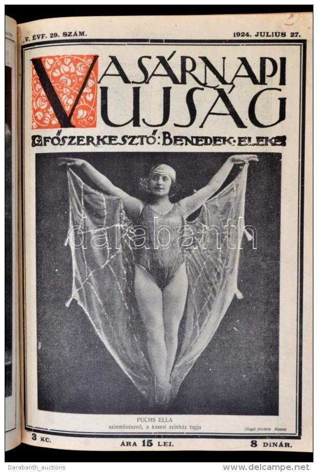 1924 Vas&aacute;rnapi Ujs&aacute;g. Szerk.: Benedek Elek, Szentimrei JenÅ‘. IV.-V. &eacute;vf. 1-50. Sz&aacute;mok... - Sin Clasificación