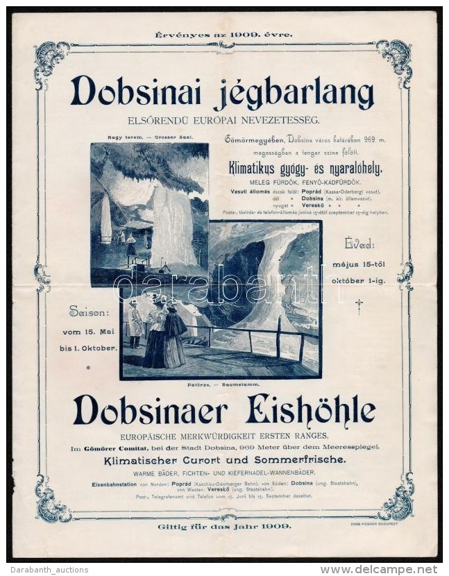 1909 Dobsinai J&eacute;gbarlang Rekl&aacute;m Prospektusa &aacute;rjegy&eacute;kkel, N&eacute;met &eacute;s Magyar... - Sin Clasificación