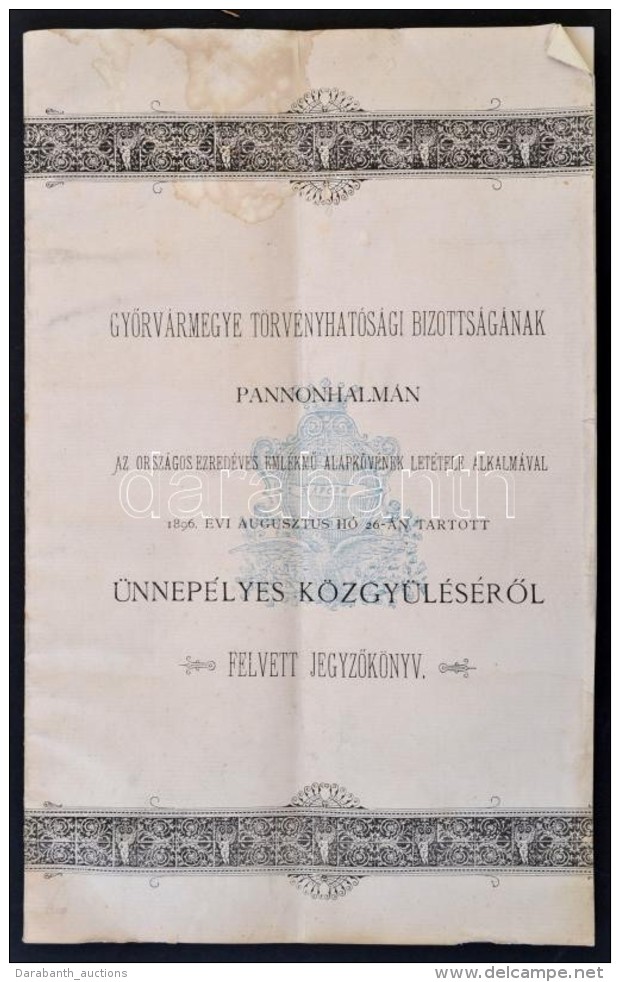 1896 GyÅ‘rv&aacute;rmegye T&ouml;rv&eacute;nyhat&oacute;s&aacute;gi Bizotts&aacute;g&aacute;nak Pannonhalm&aacute;n... - Non Classés