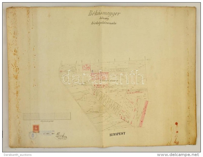 1910 B&eacute;k&aacute;smegyer Kissing-puszta (Csillaghegy) T&eacute;rk&eacute;pkivonata, 1:2880, Bp., Magy. Kir.... - Otros & Sin Clasificación