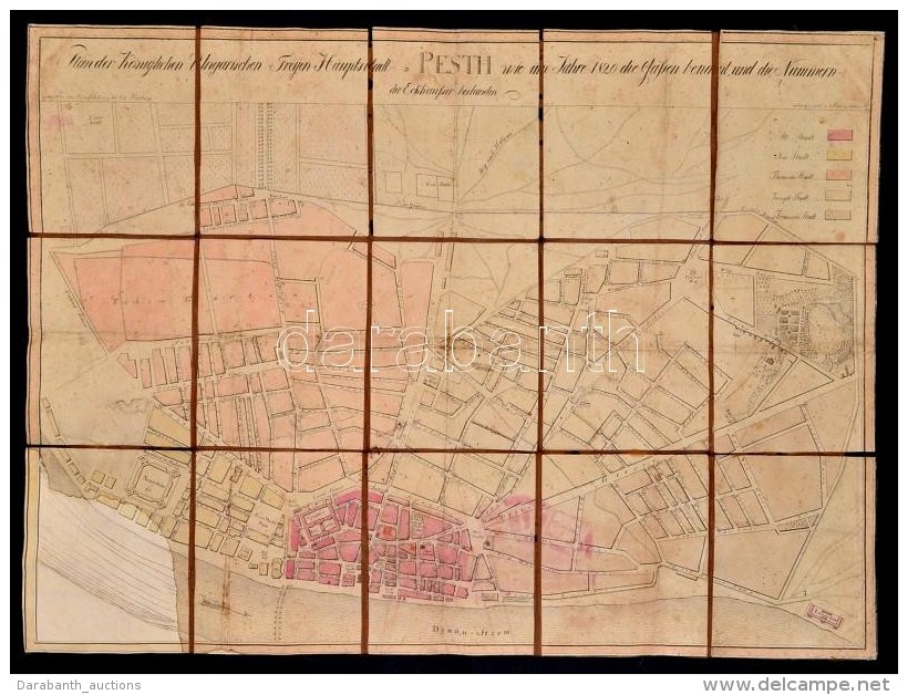 1820 Pest V&aacute;ros Be&eacute;p&iacute;tett Ter&uuml;let&eacute;nek T&eacute;rk&eacute;pe. Plan Der... - Otros & Sin Clasificación