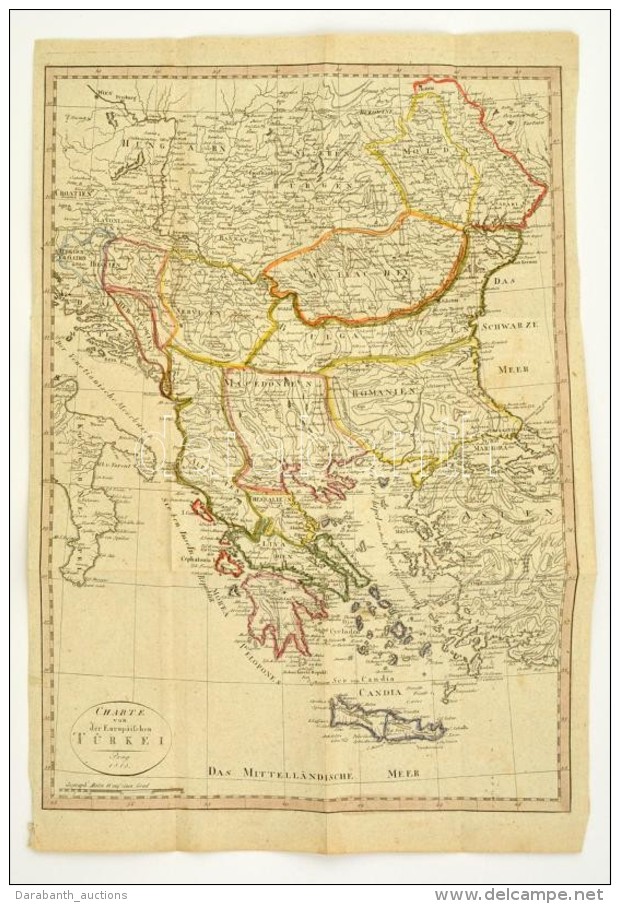 1813 Charte Von Der Europ&auml;ischen T&uuml;rkey - T&ouml;r&ouml;korsz&aacute;g A Balk&aacute;n &eacute;s... - Autres & Non Classés