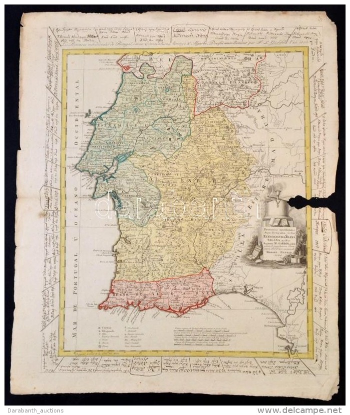 1800 Portug&aacute;l Tartom&aacute;ny T&eacute;rk&eacute;pe.  Les Provinces M&eacute;ridionales De Portugal, Savoir... - Otros & Sin Clasificación