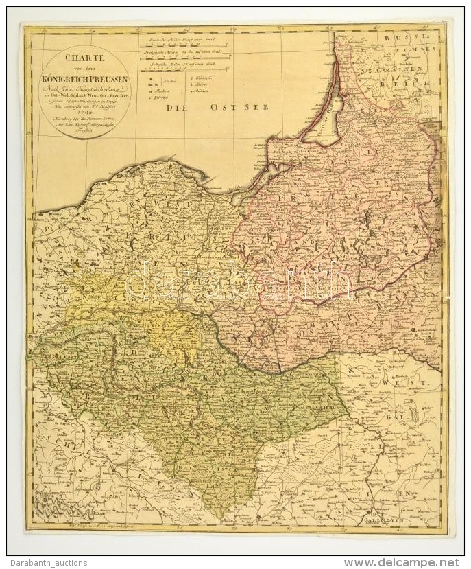 1798 Franz Ludwig G&uuml;ssefeld (1744-1807): Charte Von Dem K&ouml;nigreich Preussen. Nach Seiner Hauptabtheilung/... - Otros & Sin Clasificación