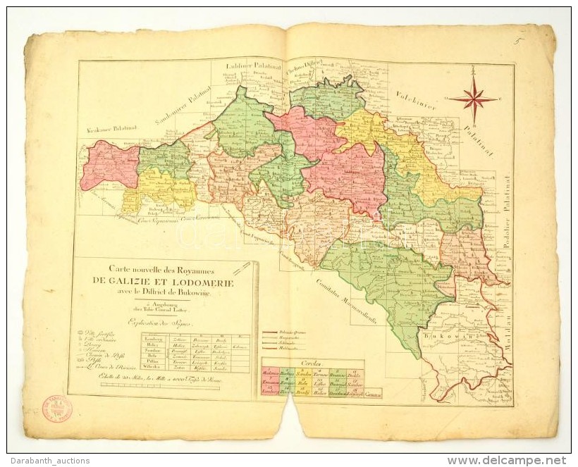 1777 Lodom&eacute;ria &eacute;s Bukovina T&eacute;rk&eacute;pe. Tobias Conrad Lotter Carte Nouvelle Des Royaumes De... - Otros & Sin Clasificación