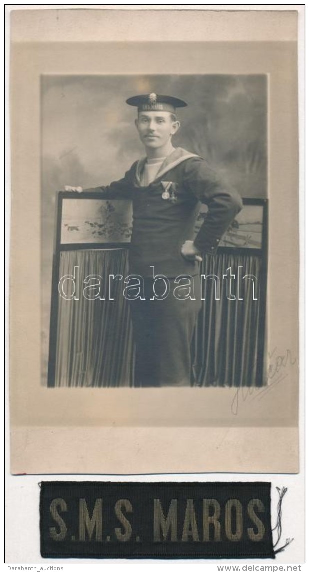 1916 Az SMS Maros Dunai Flottilla Folyami Monitor Matr&oacute;zait &aacute;br&aacute;zol&oacute; 2 Db Fot&oacute;... - Autres & Non Classés