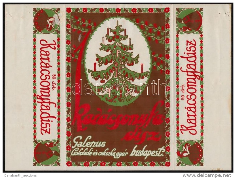 Cca 1910-1920 Galenus Csokol&aacute;d&eacute; &eacute;s Cukorkagy&aacute;r Budapest Kar&aacute;csonyfad&iacute;sz... - Publicités