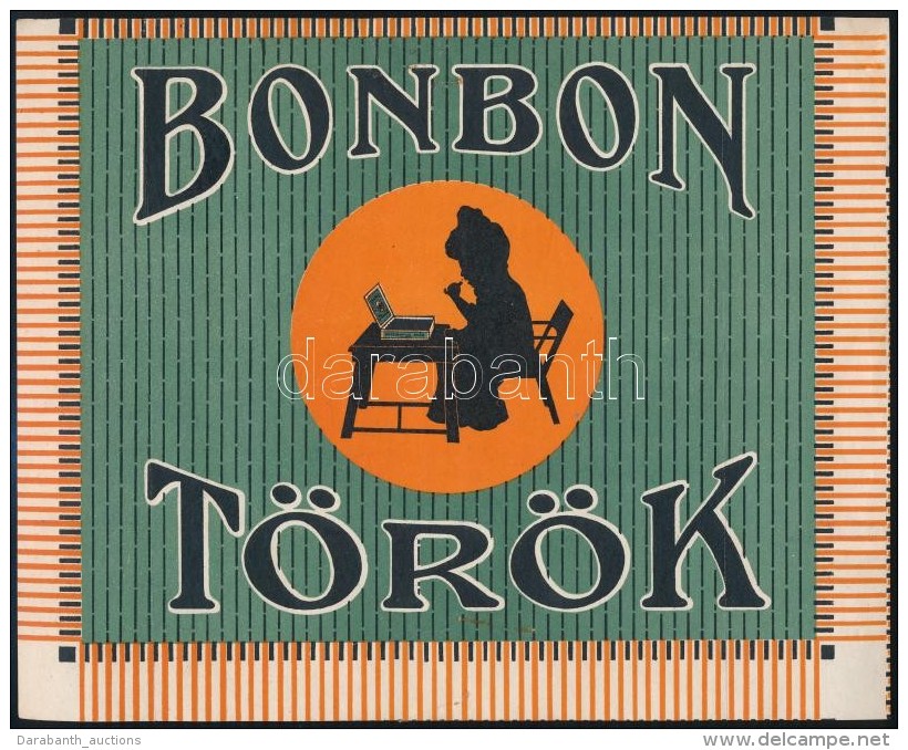 Cca 1900-1910 T&ouml;r&ouml;k Bonbon Csomagol&oacute;pap&iacute;r, 20x24 Cm. - Advertising