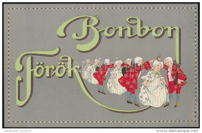 Cca 1900-1910 T&ouml;r&ouml;k Bonbon Sz&iacute;nes Litograf&aacute;lt Rekl&aacute;mc&iacute;mke, 14x21 Cm. - Advertising