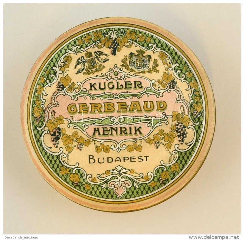 Cca 1910 Kugler Henrik Gerbeaud Szecesszi&oacute;s Pap&iacute;r Doboza. Sz&eacute;p &aacute;llapotban / Ca 1910... - Advertising