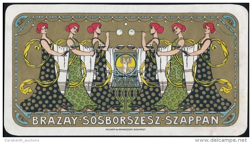 Cca 1910 Br&aacute;zay S&oacute;sborszesz Litograf&aacute;lt C&iacute;mke, Arannyom&aacute;ssal. / Art Nouveau... - Publicités