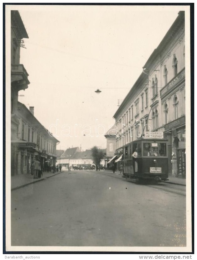 Cca 1940 Nagyszeben Villamossal / Hermannstadt With Tram 9x13 Cm - Otros & Sin Clasificación