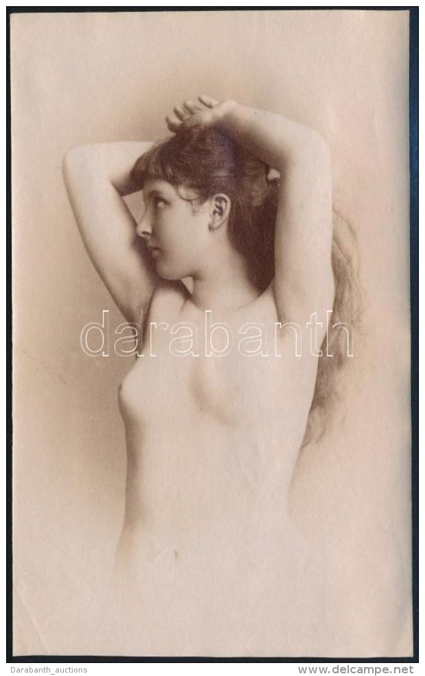 Cca 1910 Akt Fotogr&aacute;fia. Zselatinos Ez&uuml;st Nagy&iacute;t&aacute;s / Cca 1910 Nude Photo. Gelatin Print.... - Otros & Sin Clasificación