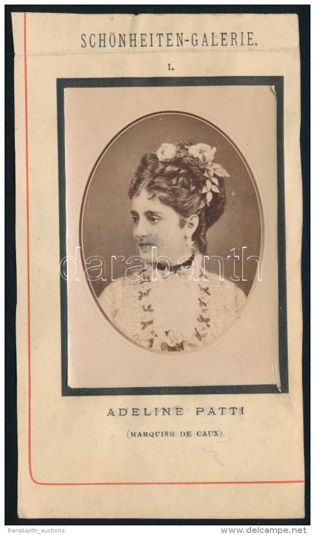 Adelina Patti (1843-1919) Spanyol Opera&eacute;nekesnÅ‘ Pap&iacute;r Fot&oacute;ja. / Paper Photo Of Spanish... - Otros & Sin Clasificación