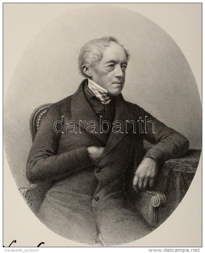 1855 Carl L&ouml;wenhielm (1772-1861) Sv&eacute;d Diplomata, Katonatiszt KÅ‘nyomatos Portr&eacute;ja Saj&aacute;t... - Otros & Sin Clasificación