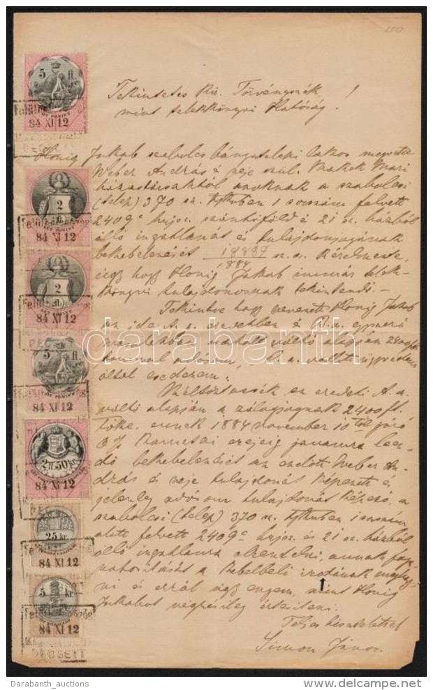 1884 Okirat 16,80Ft Okm&aacute;nyb&eacute;lyeggel / Document With 16,80Ft Fiscal Stamps - Sin Clasificación