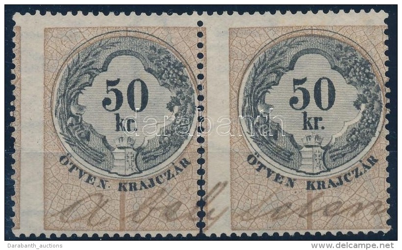 1880/1887 50kr P&aacute;r Elfogazva / Pair With Shifted Perforation (elv&aacute;lt Fogak / Aparted Perfs.) - Sin Clasificación