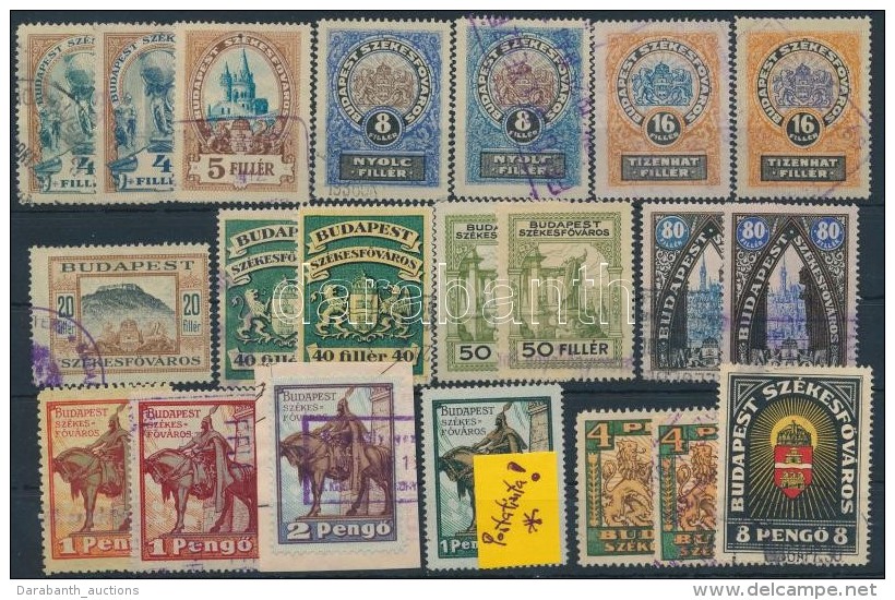 1927 21 Db Budapest Okm&aacute;nyb&eacute;lyeg Sz&iacute;nv&aacute;ltozatokkal / With Colour Varieties - Non Classés