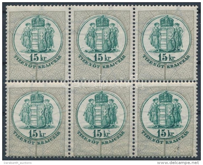 ** 1891 15kr Hatost&ouml;mb / Block Of 6 - Unclassified