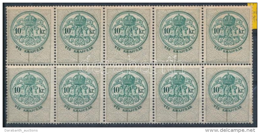 ** 1891 10kr Tizest&ouml;mb / Block Of 10 - Unclassified