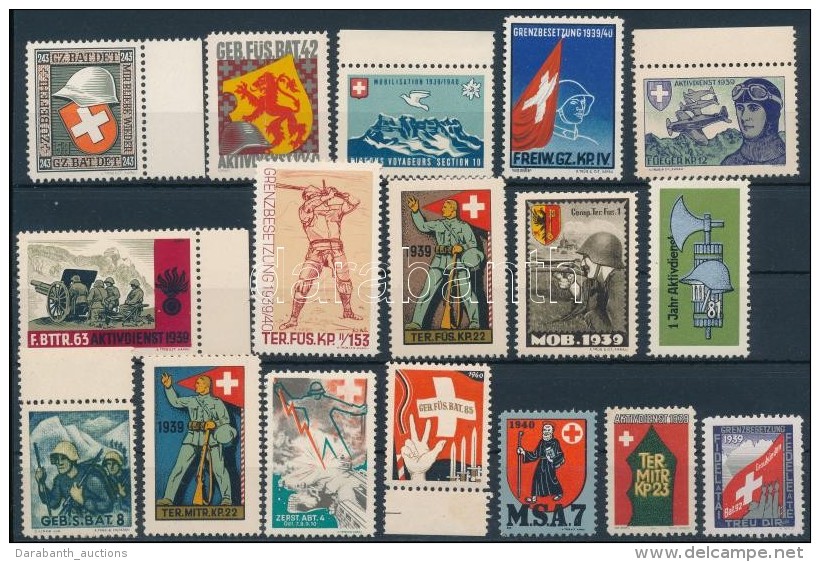 1939-1945 116 Db  Sv&aacute;jci Katona B&eacute;lyeg 8 Stecklapon / 1939-1945 116 Swiss Soldiers' Stamps On 8... - Non Classés