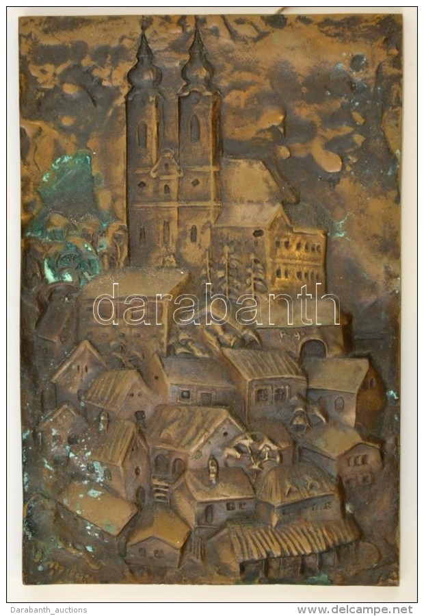 Veszpr&eacute;mi Imre (1932-): Tihany. Bronz Falik&eacute;p, Jelzett, 29,5&times;20 Cm - Other & Unclassified