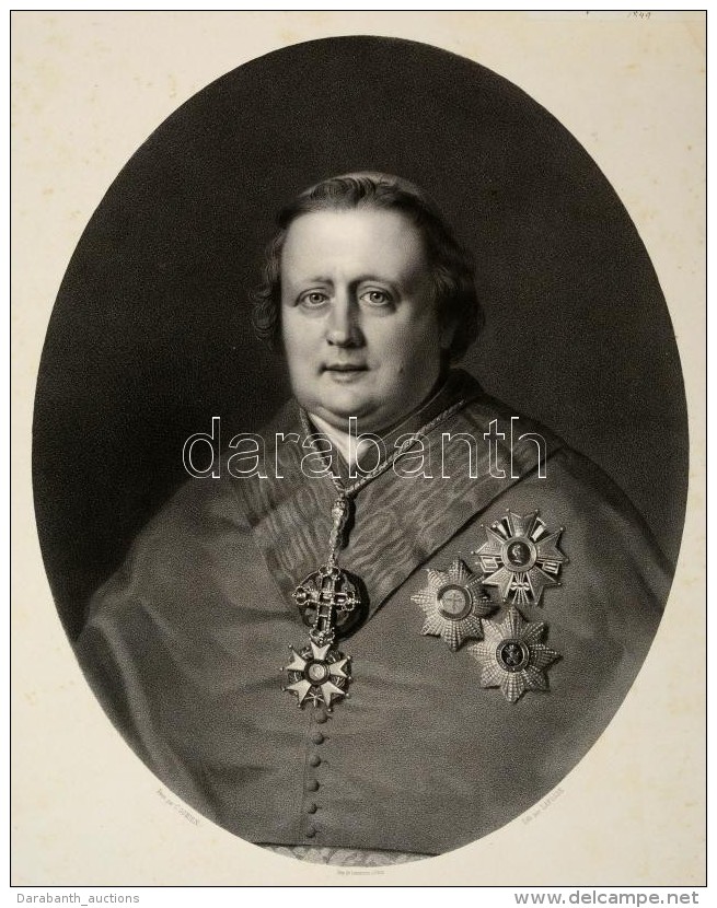 1854 Raffaele Cardinal Fornari (1787-1854) Olasz B&iacute;boros Nagym&eacute;retÅ± KÅ‘nyomatos Portr&eacute;ja.... - Estampas & Grabados