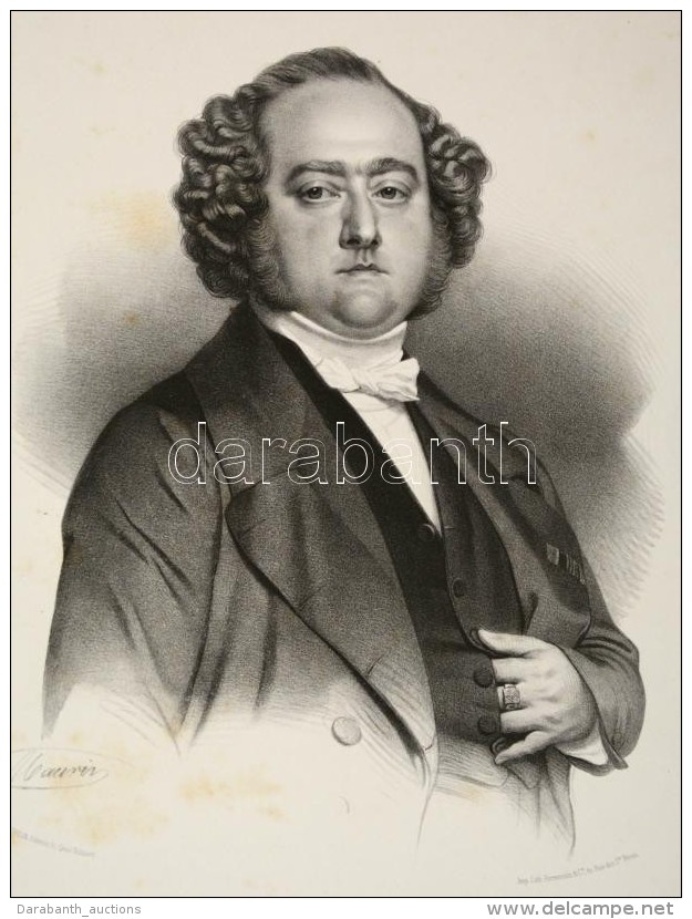 1853  Henri, Marquis De La Rochejaquelein (1805-1867) Francia Katona, Politikus Nagym&eacute;retÅ± KÅ‘nyomatos... - Estampes & Gravures