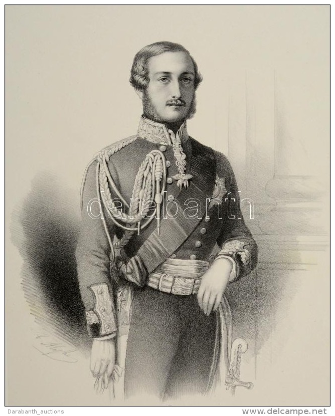 Cca 1850 Albert Herceg, Vikt&oacute;ria Brit Kir&aacute;lynÅ‘ F&eacute;rje. 1819-1861). Nagym&eacute;retÅ±... - Prints & Engravings