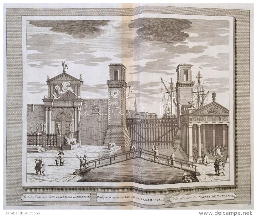 Cca 1715-1750 Domenico Lovisa (1690 K.-1750 K.): Veduta Esteriore Della Porte De'l Arsenale, R&eacute;zmetszet,... - Estampas & Grabados