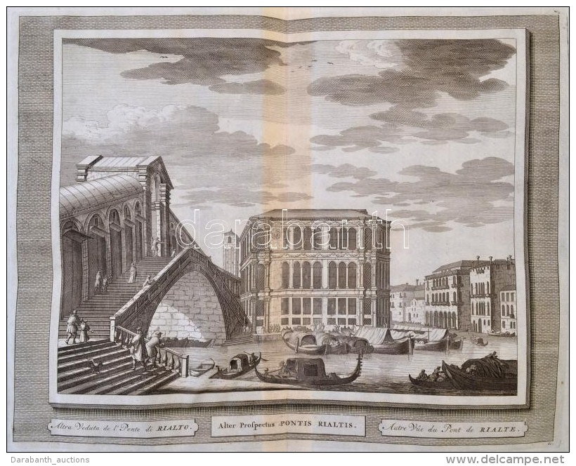 Cca 1715-1750 Domenico Lovisa (1690 K.-1750 K.): Veduta Della Ponte Rialto - A S&oacute;hajok H&iacute;dja,... - Estampes & Gravures