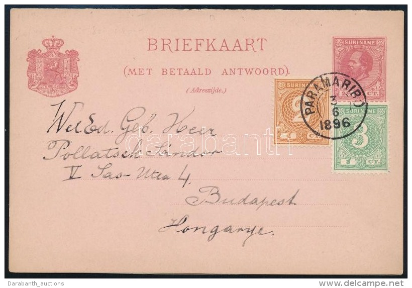 1896 H&aacute;romsz&iacute;nÅ± V&aacute;laszos LevelezÅ‘lap Budapestre / PS-reply Card To Budapest - Otros & Sin Clasificación