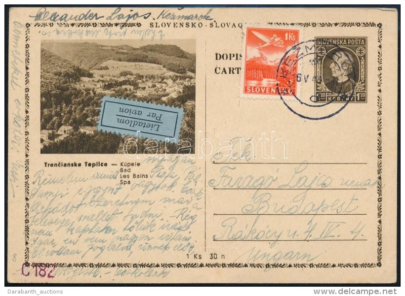 1943 L&eacute;gi LevelezÅ‘lap Budapestre/ Airmail Postcard To Hungary - Autres & Non Classés